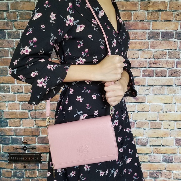 Tory Burch Bombe flat crossbody clutch cameo bag - Picture 7 of 8